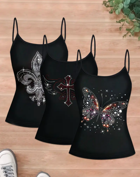 Ladies 3pc Vintage Design Tops