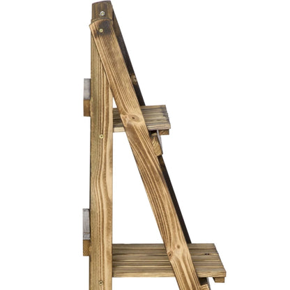 Wooden Folding Flower Pot Stand 3 Tier Garden Planter Display Ladder