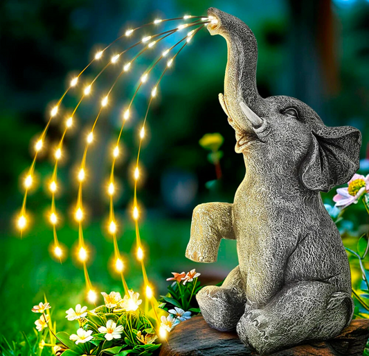 Solar Garden Elephant Ornament