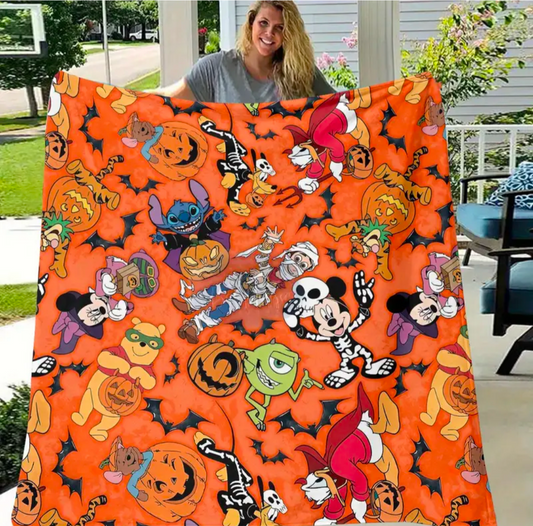 Mickey Stitch and Monster Friends Throw