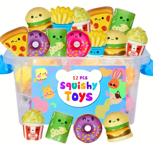 12Pc Mini Squishy Toy Tub