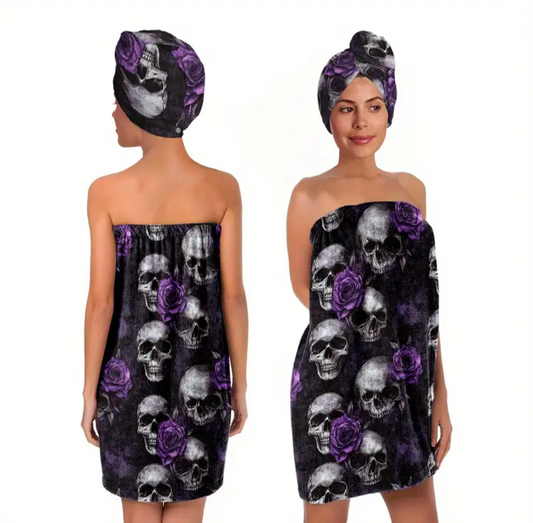 Skulls Towel Body and Hair Wrap