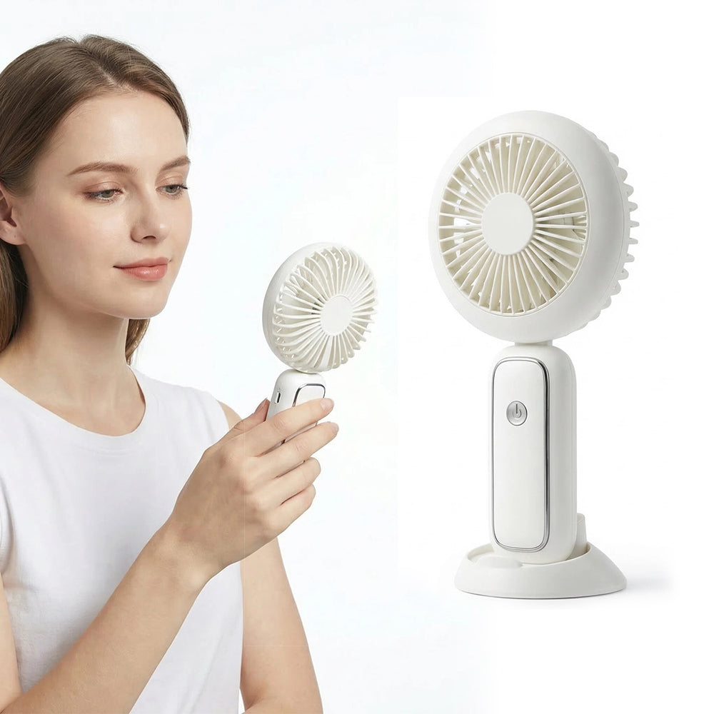 LED Rechargeable Handheld Fan Portable Folding Desk Fan Cooler Mini USB Fan