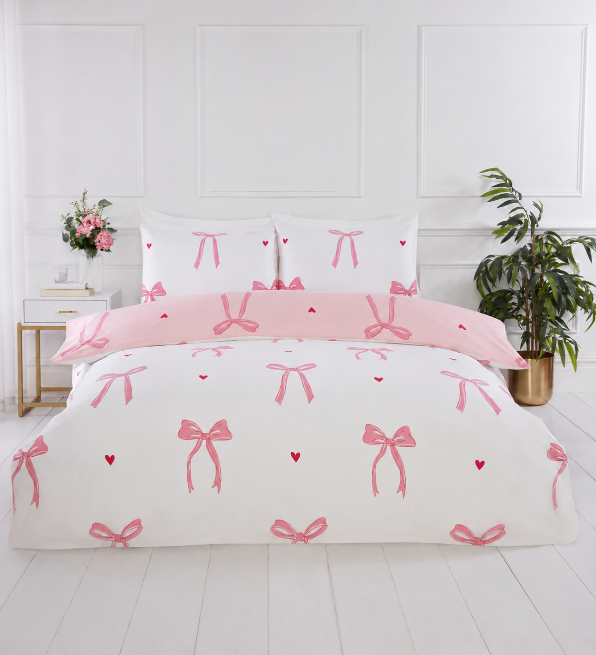 Printed Bows Duvet Set DOUBLE