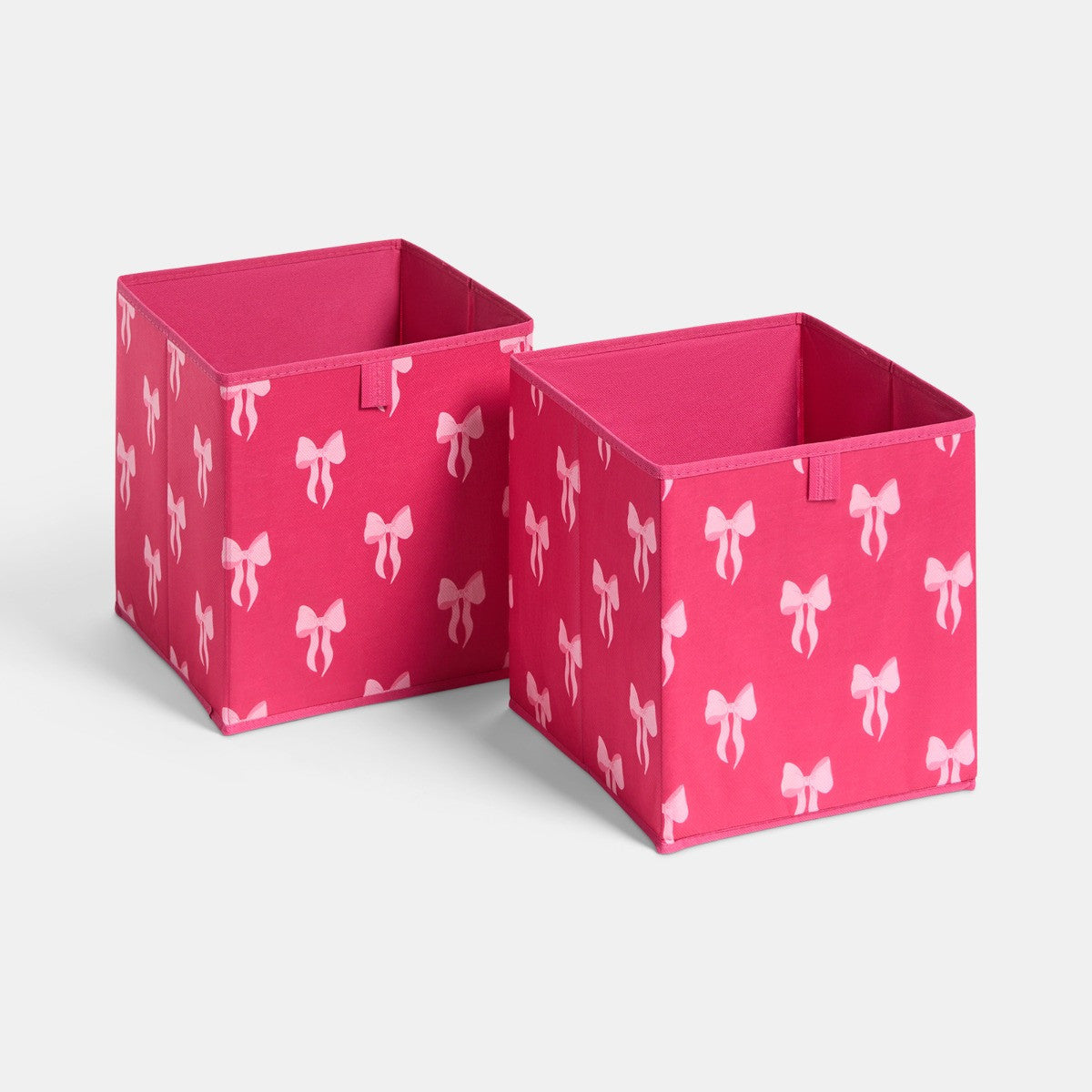 Bow Print Cube Storage Boxes - 2 Pack