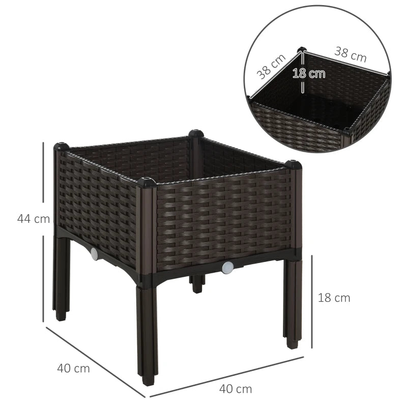 26L Garden Raised Bed Elevated Patio Flower Plant Planter Box