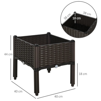 26L Garden Raised Bed Elevated Patio Flower Plant Planter Box