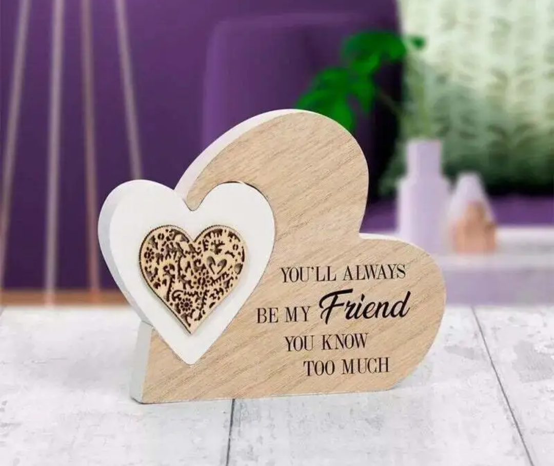Friend Forever Double Hear Plaque