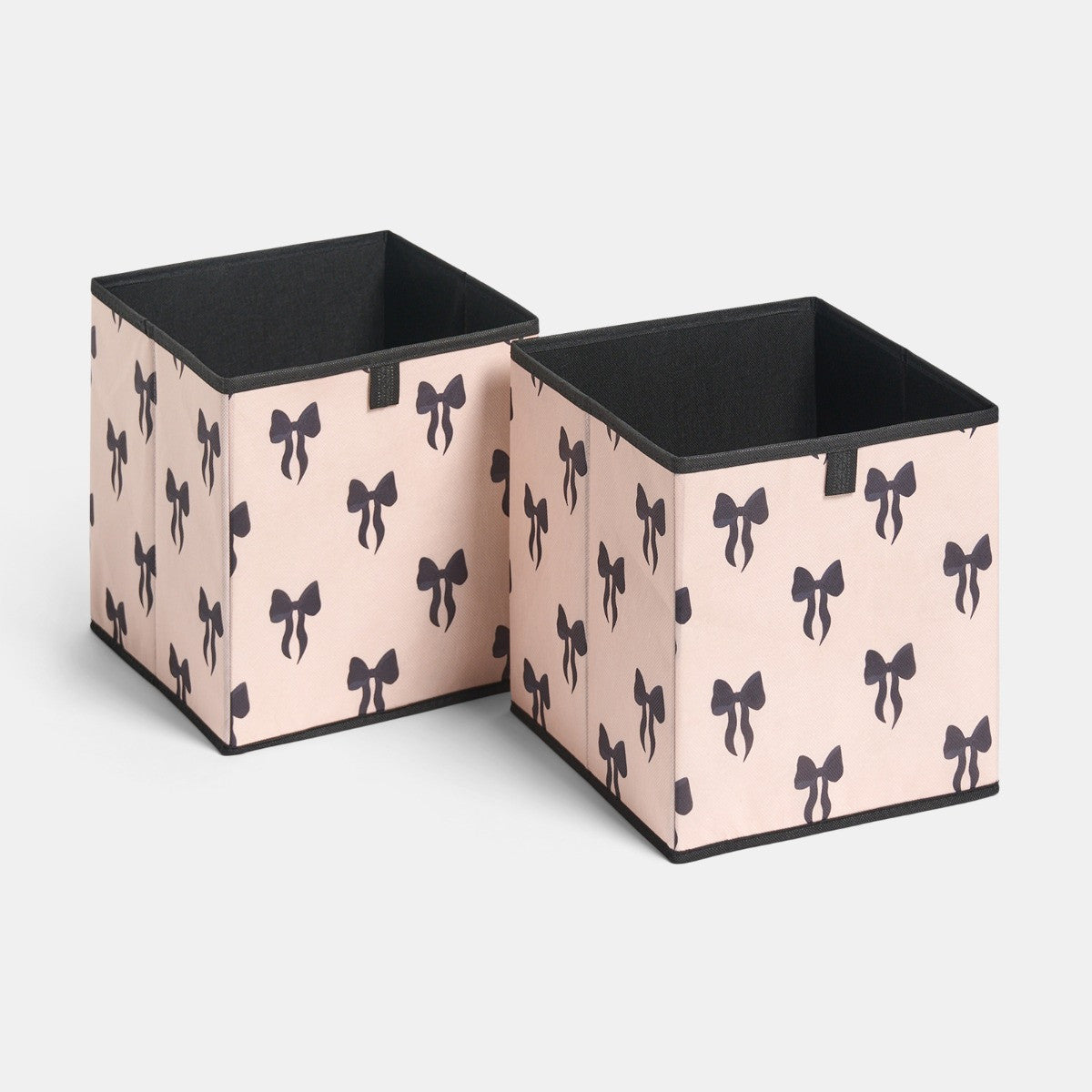 Bow Print Cube Storage Boxes - 2 Pack