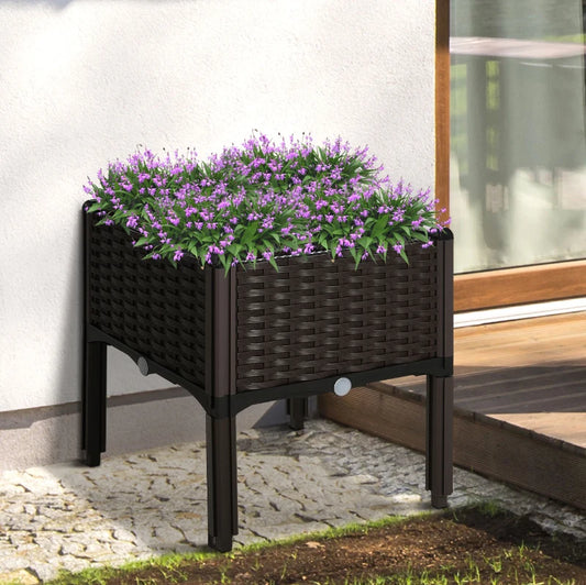 26L Garden Raised Bed Elevated Patio Flower Plant Planter Box