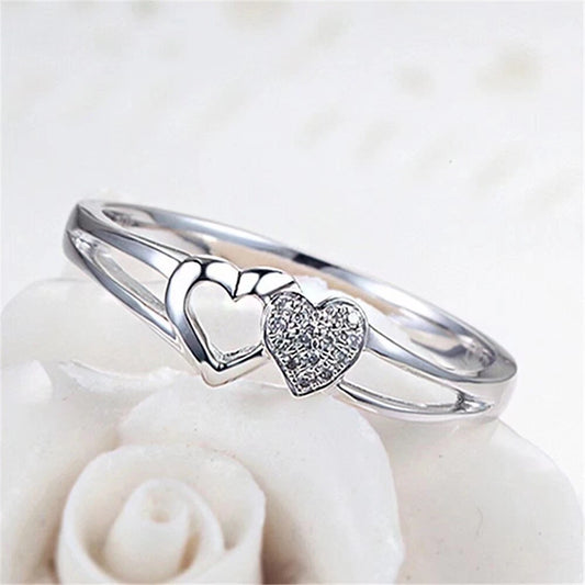 Double Heart Adjustable Ring