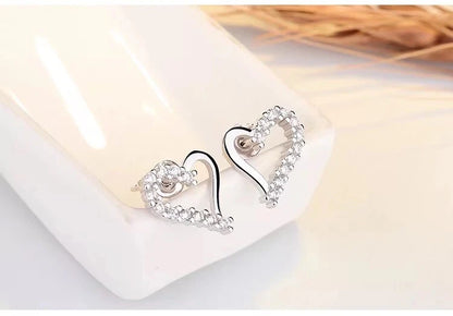 Crystal Heart Stud Earrings