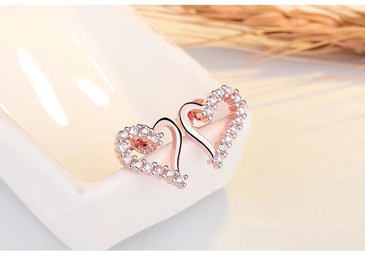 Crystal Heart Stud Earrings