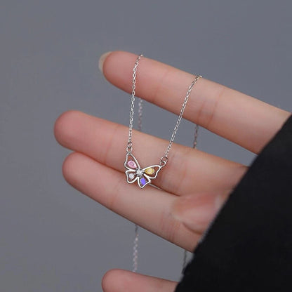 Crystal Colourful Butterfly Necklace