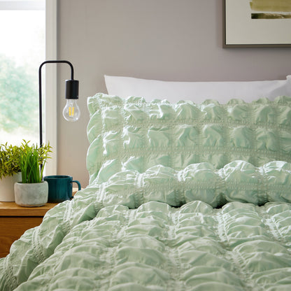 Soho Sage Green Microfibre Duvet Cover Set with Pillowcases
