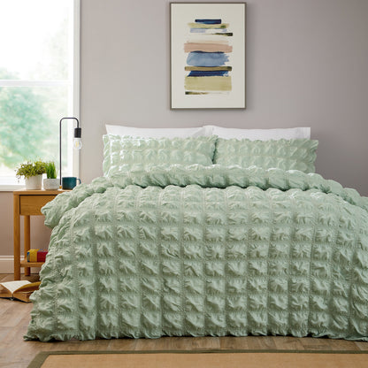 Soho Sage Green Microfibre Duvet Cover Set with Pillowcases