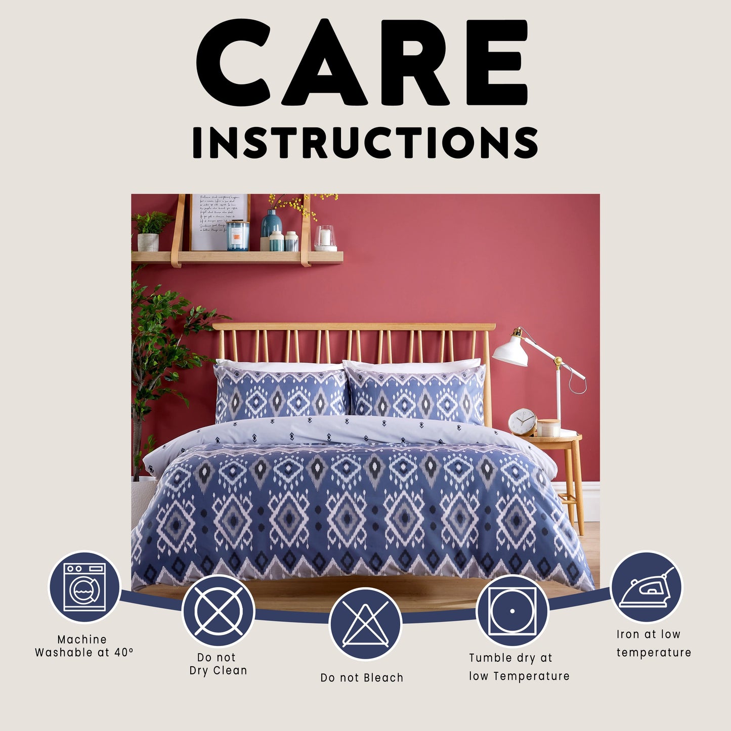 Taxila Duvet Cover Set Easy Care Quilt Covers with Pillowcases
