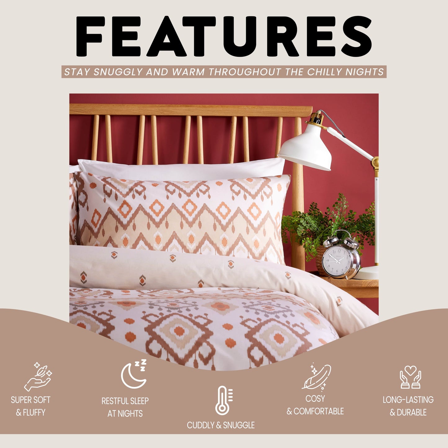 Taxila Duvet Cover Set Easy Care Quilt Covers with Pillowcases
