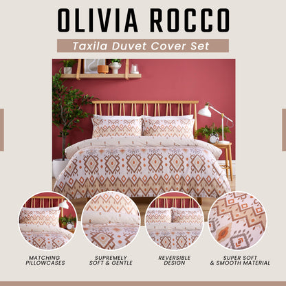 Taxila Duvet Cover Set Easy Care Quilt Covers with Pillowcases
