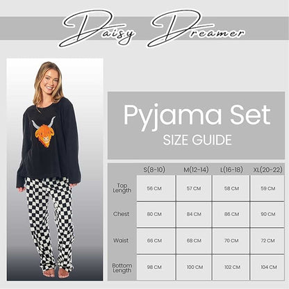 Women's Highland Cow Thermal Fleece Pyjamas Set