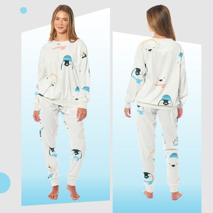 Women's Penguins & Polar Bears Soft Fleece Pyjama Set