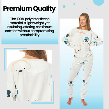 Women's Penguins & Polar Bears Soft Fleece Pyjama Set
