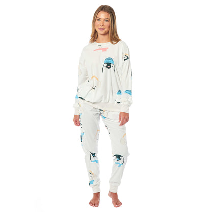 Women's Penguins & Polar Bears Soft Fleece Pyjama Set