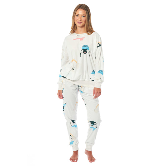 Women's Penguins & Polar Bears Soft Fleece Pyjama Set